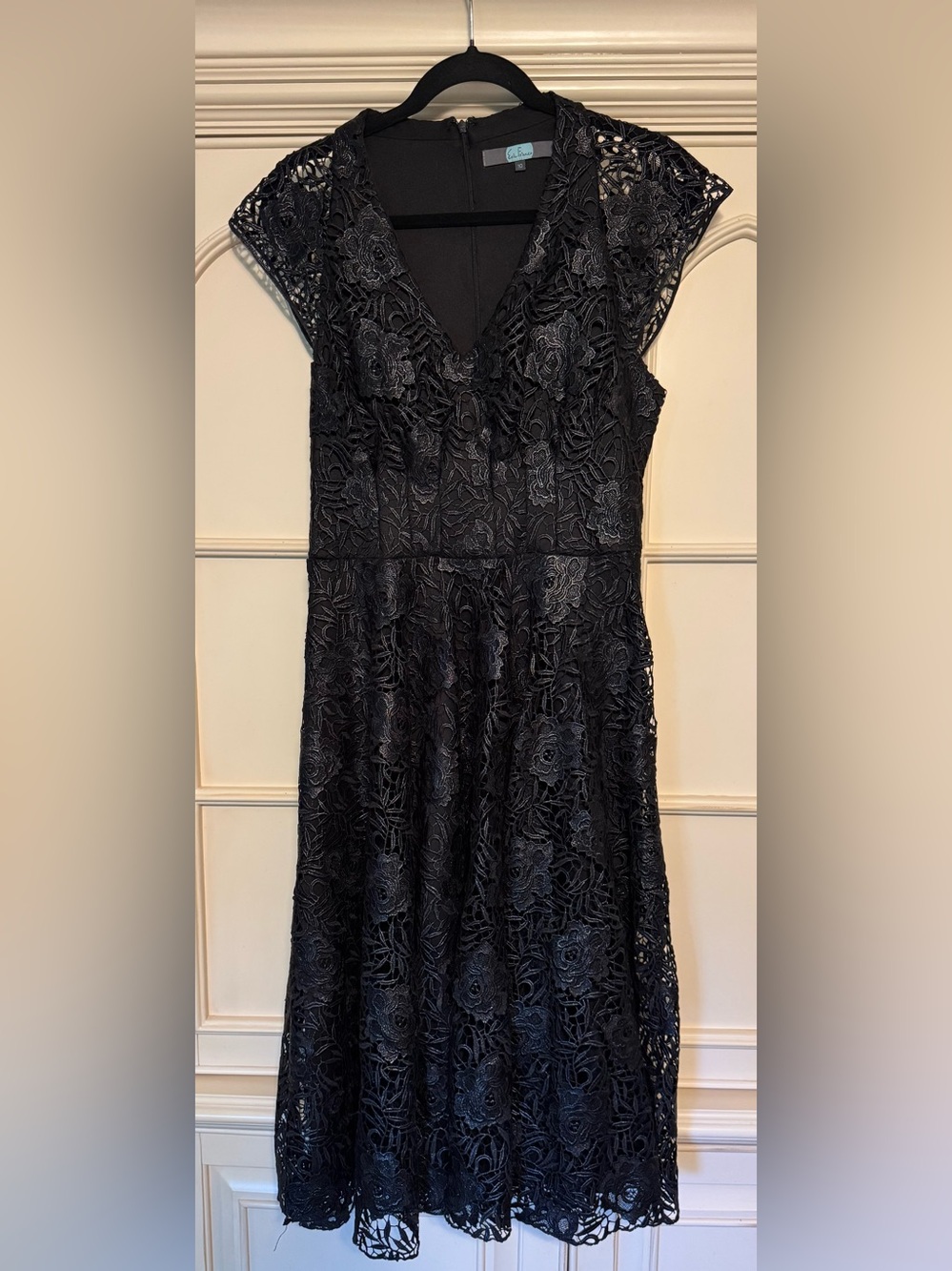 Eva Franco Black Lace Cocktail Dress Size 10